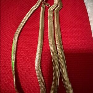Gold Herringbone Chain Necklace - Women Jewelry